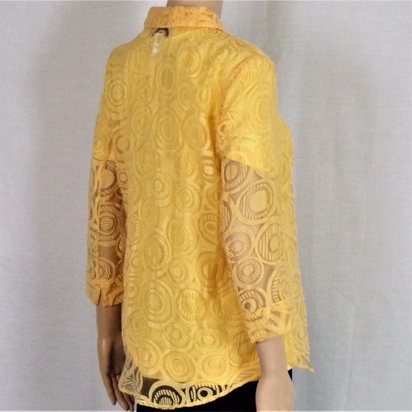 C.L.O.T.H.E.S. size S yellow long-sleeve blouse - Picture 6 of 13